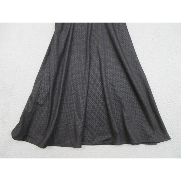 Robbie Bee Dress Womens 10 Black Wrap Belted Collared Short Sleeve Midi A Line - Picture 10 of 16